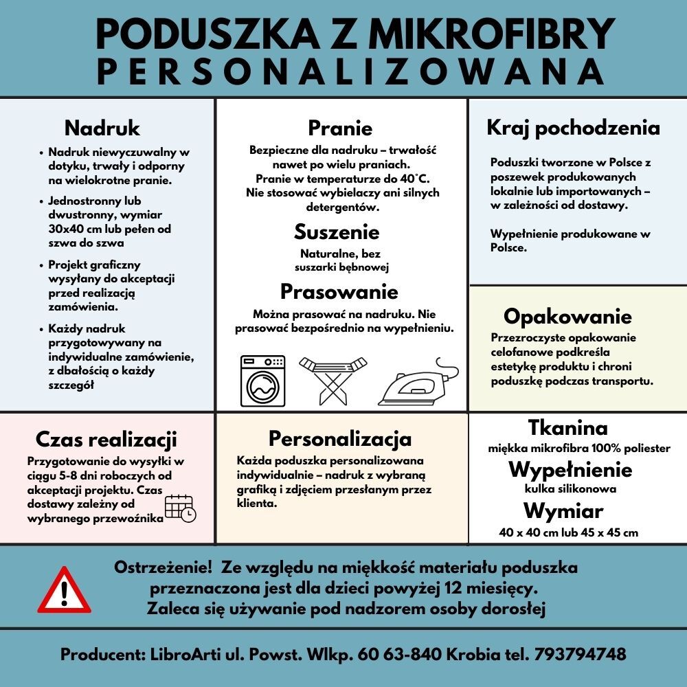 Poduszka ze zdjęciem personalizowana Smok 3